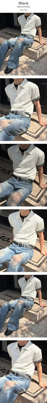 [S/S] Stripe boucle half knit(4color)