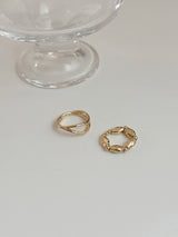 [2 set] bold stone ring set