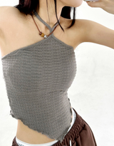 UNIQUE HALTER BUCKLE STRAP SLEEVELESS🤍💚🖤 - 3 COLORS