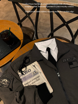 Wayne Military Patch Flight Aviation Jacket