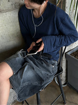 Wide Bermuda Denim