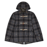  REGION MOTORS CLUB FAKE FUR CHECK DUFFLE COAT