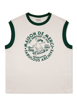 UNISEX Overfit Puppy Surfing Ringer Sleeveless Top Cream (FCE2TS402M)