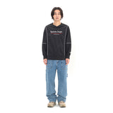 Sports Dept Logo Piping Nylon Pullover - Black