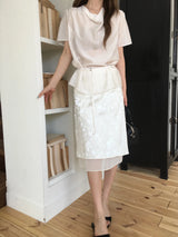 Shalom jacquard midi skirt 