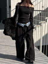 Slim fit off shoulder long sleeves(8color)