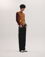 STUD BOOTCUT SUEDE PANTS (BLACK)