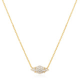 Gold Pave Sparkle 925 Silver + 14k gold plating Necklace N061-03G