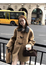 wool butler toggle half-wide coat