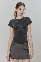 FRAGILE GRAPHIC TEE charcoal