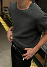 [S/S] Shoulder button half knit(4color)