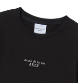 25SS BASIC LOGO HEM LINE CROP SHORT SLEEVE T-SHIRT BLACK
