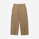 Poly Cotton RIB Track Zip Pants - BEIGE