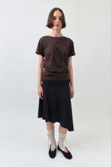 ピンチコットンTシャツ / ブラウン