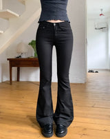 Crow Black Semi-Row Bootcut Pants