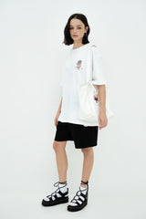25SS タンニングオパンチュウサギベーシックロゴ半袖Tシャツ ホワイト