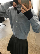 モックネックストライプフーディー