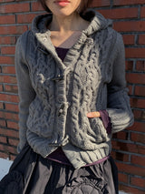 TOGGLE HOOD KNIT CARDIGAN
