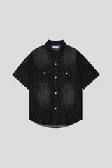 LMN ラボスラブウェスタン半袖デニムシャツ (4 colors)