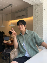 ダードポアチェックショートスリーブシャツ