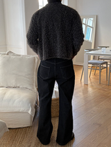 [Unisex] Hairy crop round knit cardigan(3color)