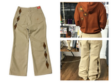 [Hand-Made「006」] Argyle Patch Pants_Beige&Brown