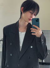 Lips Stripe Double Blazer