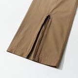 Poly Cotton RIB Track Zip Pants - BEIGE