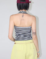 STRIPE HALTER TOP