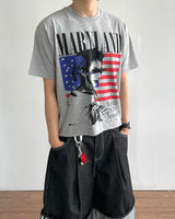 American Flag Cropped Short Sleeve Tee