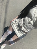 トロニーボタン ローウエストスカート(white)