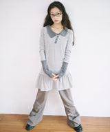 FOLDING SHIRRING PANTS - KHAKI GRAY