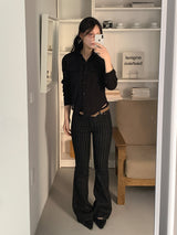 STRIPE BOOTS CUT JEANS