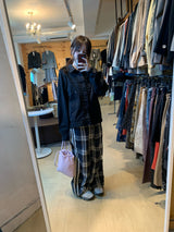ウォズブラッシュドワイドチェックパンツ