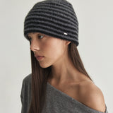 ORIA FLUFFY STRIPE BEANIE - 2 COLOR