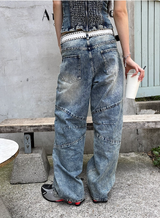 キッチュスリットワイドデニムパンツ