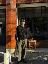 City wool one tuck wide pants