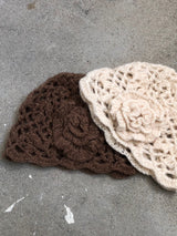 Flower knitted beanie