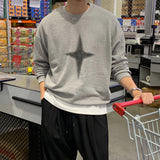 LMN Munt Oversized-Fit Star-Printed Sweatshirt (2 colors) - Fluff Ver