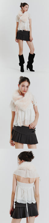 ELLA CAPE BLOUSE white