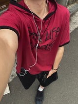 ペイマンヘンリー ネック フード付き 半袖 5C