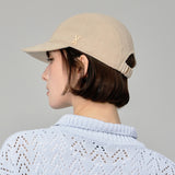 VA Stud Glossy Scrunchie Cap / Beige