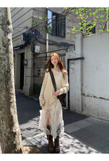 long lace frill sleeveless dress