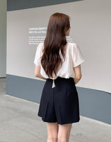 Cornell Summer Tweed Button Short Pants