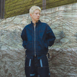 Nep denim zip-up jacket / Indigo