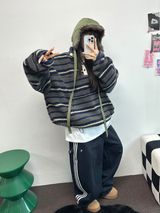 フリース❤トラックライン3ラインロングパンツ ❤🖤🤍💙🩶5COLOR