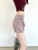 1125. Knit strap short leggings sk (4color)