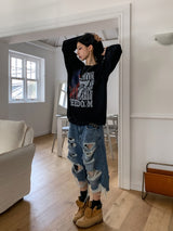 フレームヴィンテージプリントロングスリーブTシャツ