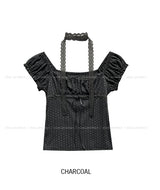 Yudee Dot Puff Short Sleeve Set