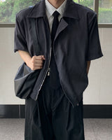 Doble two-way short sleeve cropped jacket